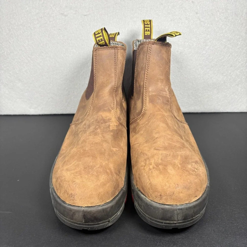 Rockrooster Lumen Brown Leather Work Boots Mens 13 Wide Chelsea Slip On EH AK224